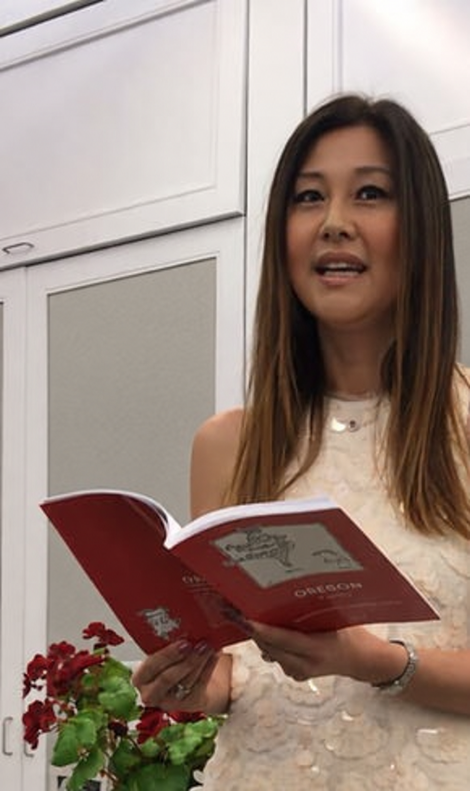 Reading from a poetry book